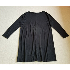 Womens Dress-J. JILL WEAREVER COLLECTION-black stretch knit shift ls-XL